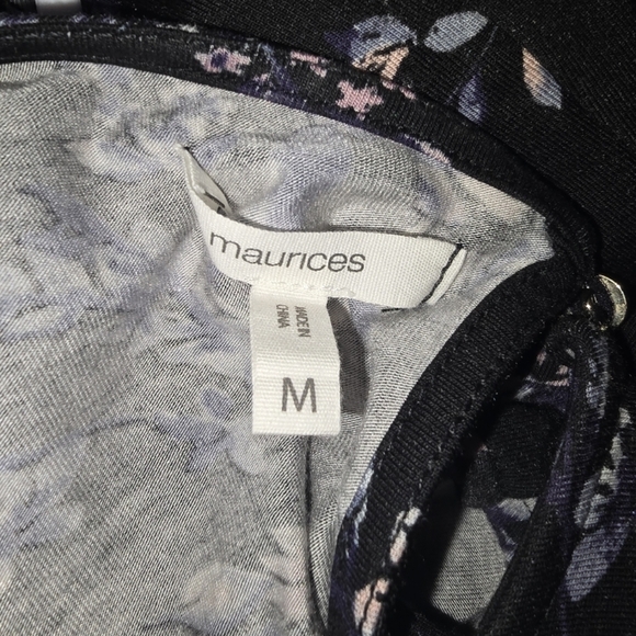 Maurices Black Purple and pink  v-neck flowy Tank Top - Picture 2 of 5